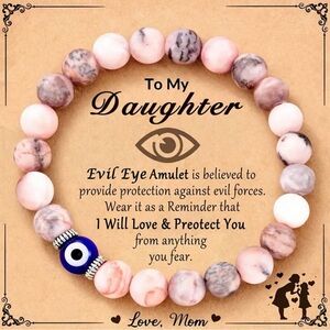 💎4/$20💎Pink Zebra w Evil Eye Bracelet